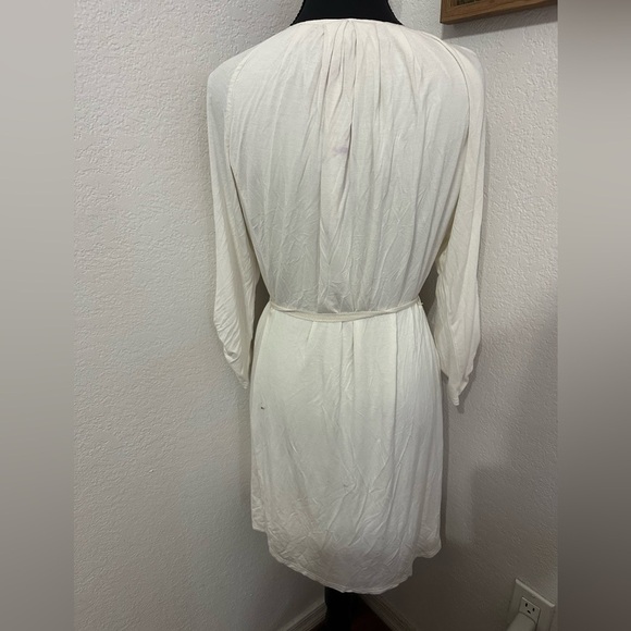 Anthropologie Tiny Embroidered Belted Ivory Shirt Dress -
size Medium - Picture 4 of 10